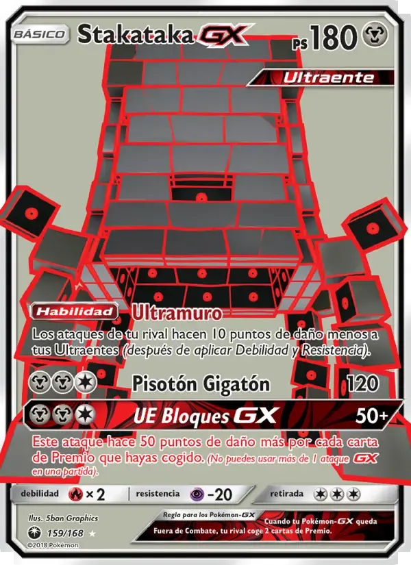 Stakataka GX — Tormenta Celestial 159 Spanish Pokémon card