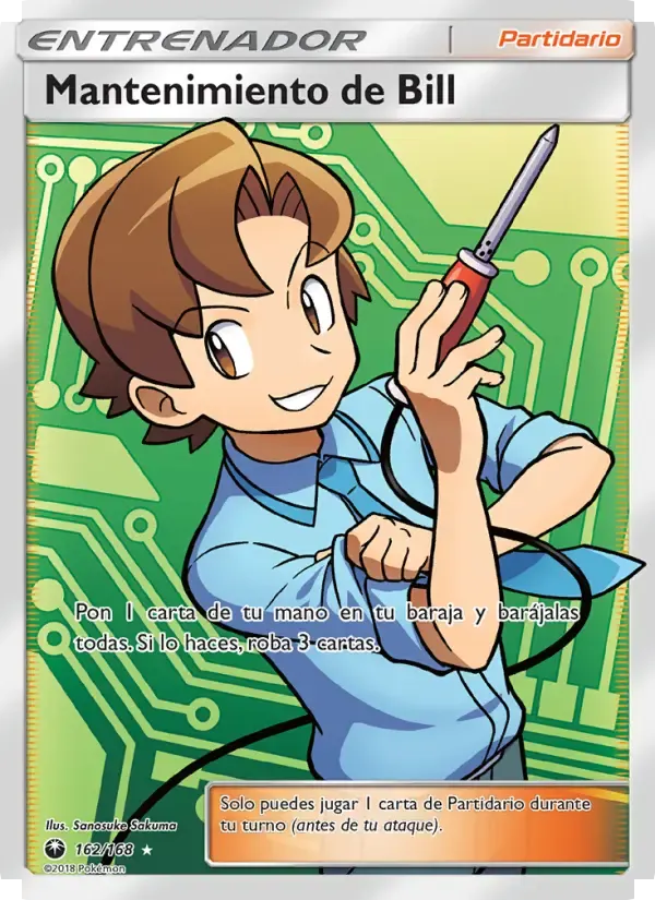 Mantenimiento de Bill — Tormenta Celestial 162 Spanish Pokémon card