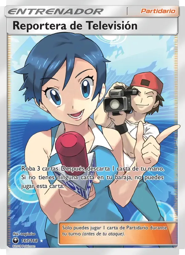 Reportera de Televisión — Tormenta Celestial 167 Spanish Pokémon card