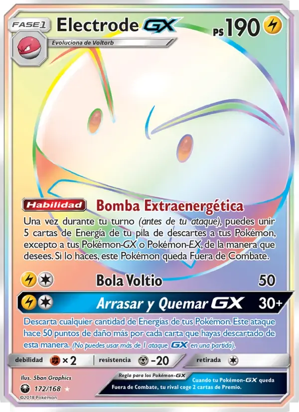 Electrode GX — Tormenta Celestial 172 Spanish Pokémon card