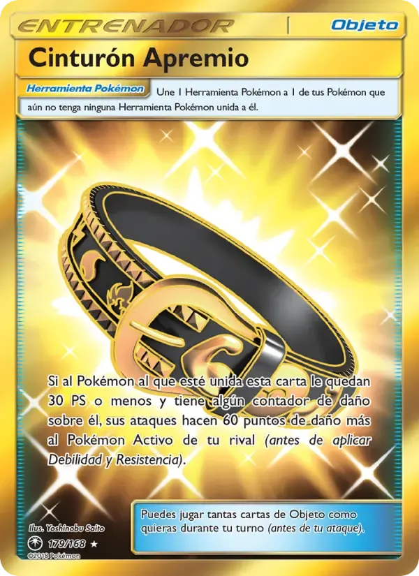 Cinturón Apremio — Tormenta Celestial 179 Spanish Pokémon card