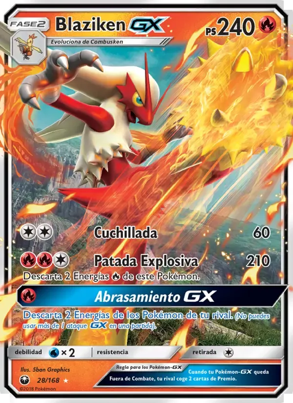 Blaziken GX — Tormenta Celestial 28 Spanish Pokémon card