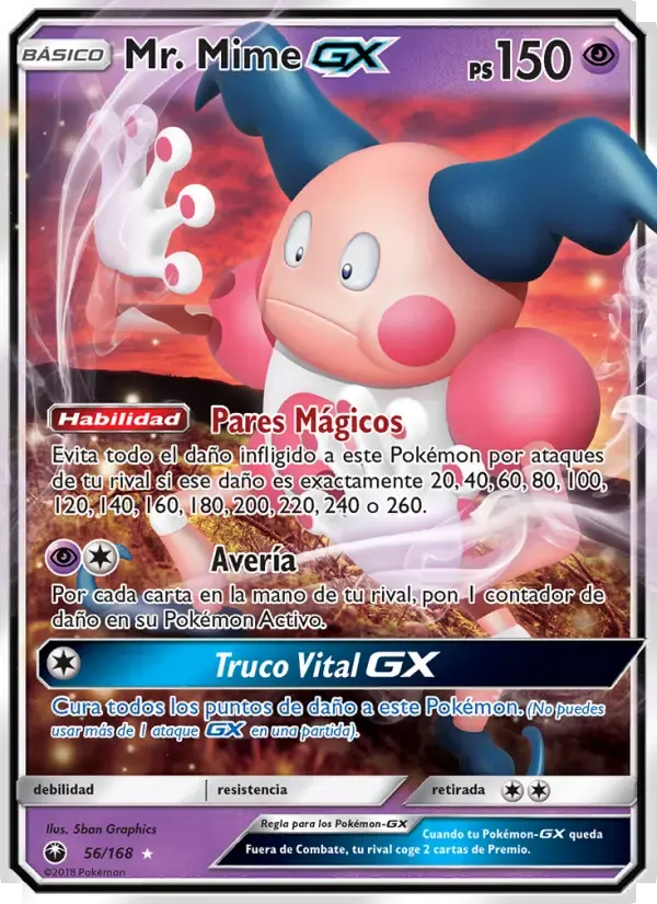 Mr. Mime GX — Tormenta Celestial 56 Spanish Pokémon card