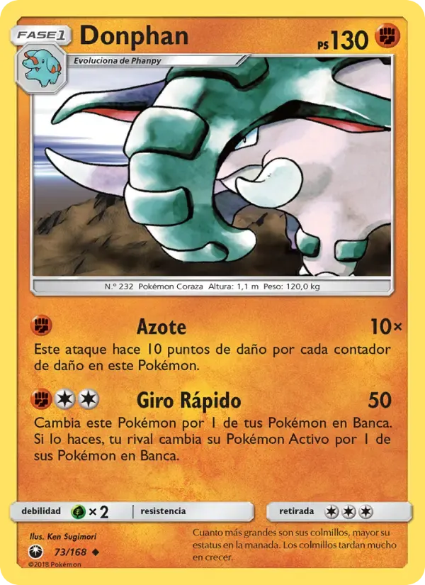 Donphan — Tormenta Celestial 73 Spanish Pokémon card