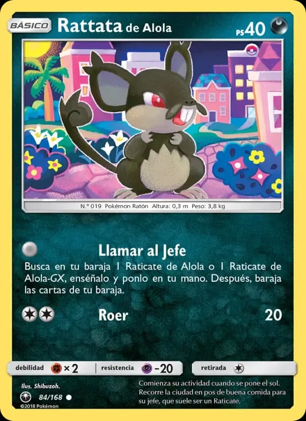 Rattata de Alola — Tormenta Celestial 84 Spanish Pokémon card