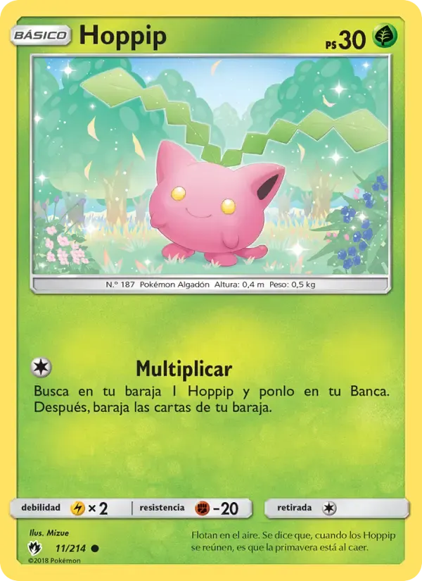 Hoppip — Truenos Perdidos 11 Spanish Pokémon card