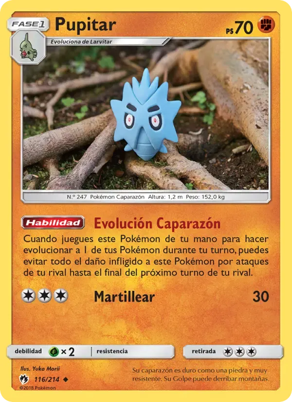 Pupitar — Truenos Perdidos 116 Spanish Pokémon card