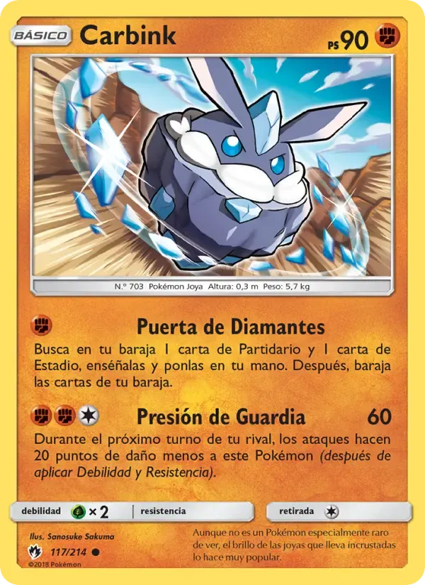 Carbink — Truenos Perdidos 117 Spanish Pokémon card