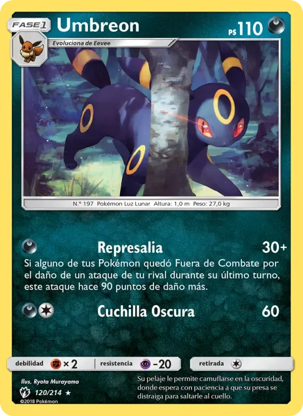 Umbreon — Truenos Perdidos 120 Spanish Pokémon card