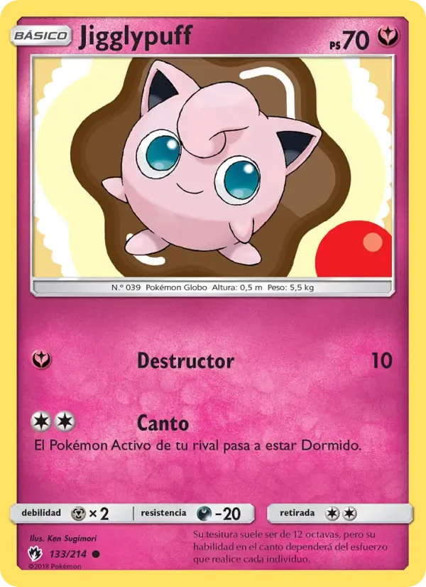 Jigglypuff — Truenos Perdidos 133 Spanish Pokémon card