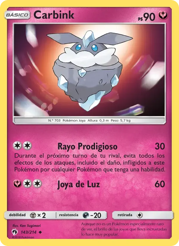 Carbink — Truenos Perdidos 143 Spanish Pokémon card