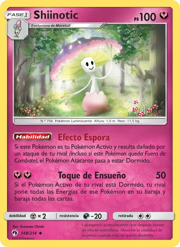 Shiinotic — Truenos Perdidos 148 Spanish Pokémon card