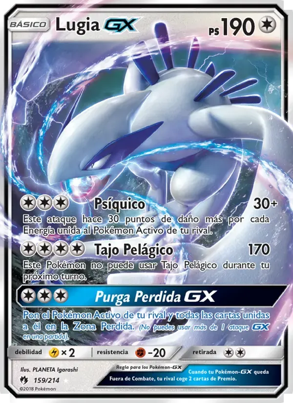 Lugia GX — Truenos Perdidos 159 Spanish Pokémon card