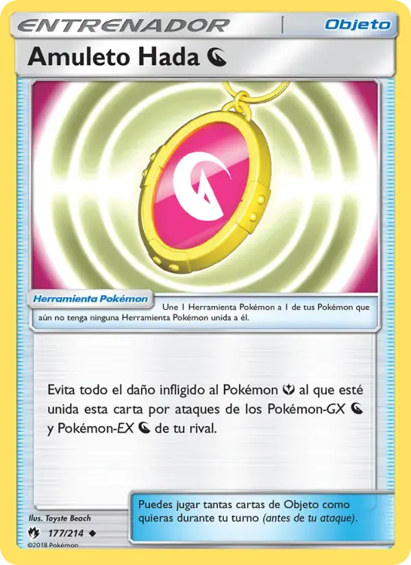 Amuleto Hada Dragon — Truenos Perdidos 177 Spanish Pokémon card