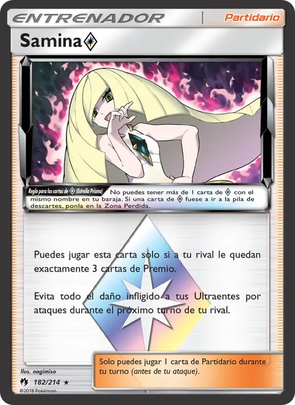 Samina ◇ — Truenos Perdidos 182 Spanish Pokémon card
