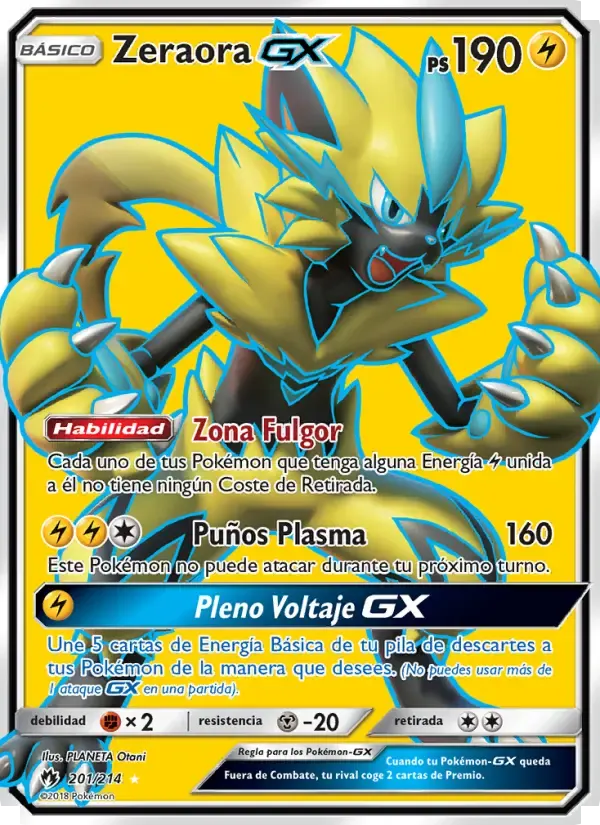 Zeraora GX — Truenos Perdidos 201 Spanish Pokémon card