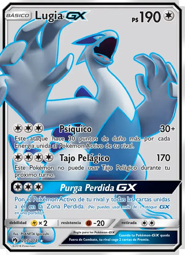 Lugia GX — Truenos Perdidos 207 Spanish Pokémon card