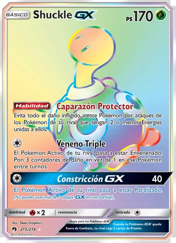 Shuckle GX — Truenos Perdidos 215 Spanish Pokémon card