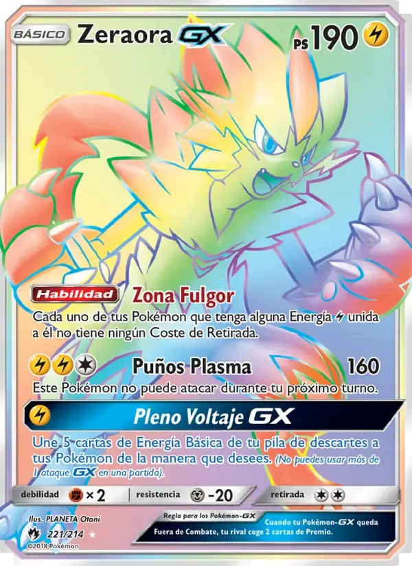 Zeraora GX — Truenos Perdidos 221 Spanish Pokémon card