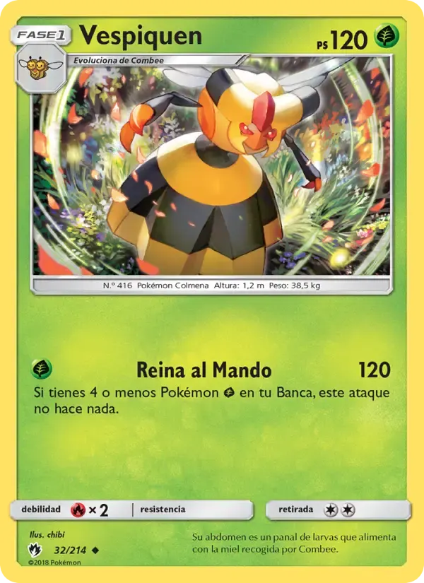 Vespiquen — Truenos Perdidos 32 Spanish Pokémon card