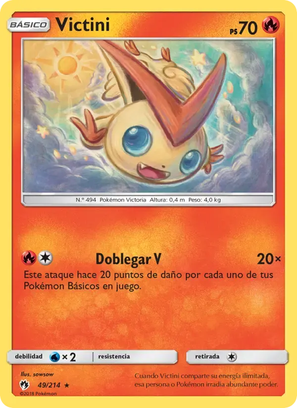 Victini — Truenos Perdidos 49 Spanish Pokémon card
