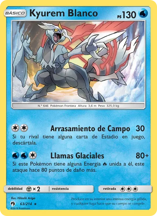 Kyurem Blanco — Truenos Perdidos 63 Spanish Pokémon card
