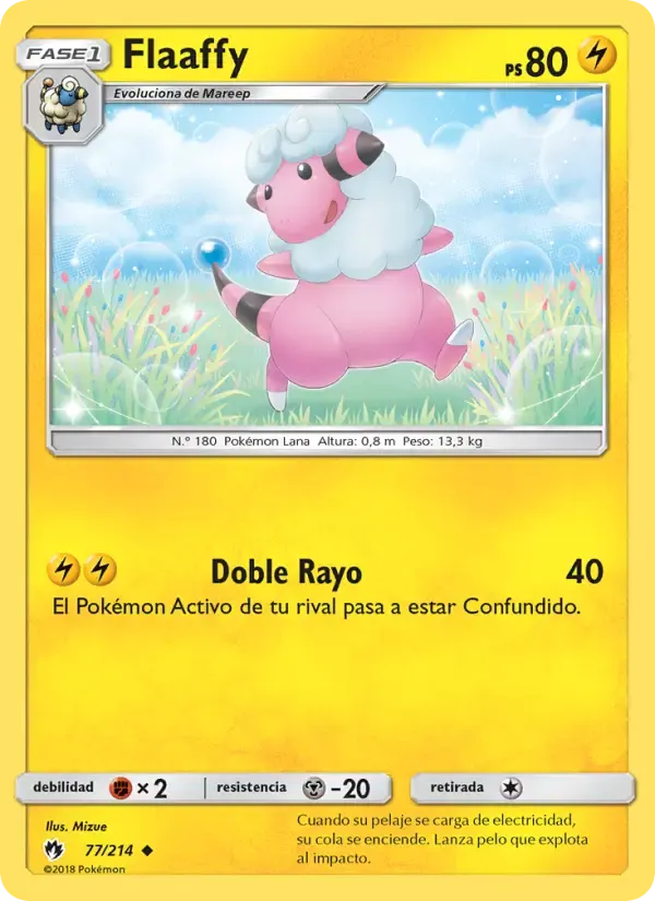 Flaaffy — Truenos Perdidos 77 Spanish Pokémon card
