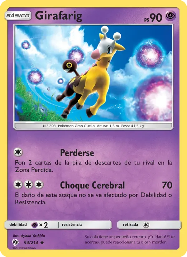 Girafarig — Truenos Perdidos 94 Spanish Pokémon card