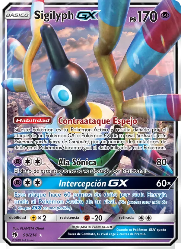 Sigilyph GX — Truenos Perdidos 98 Spanish Pokémon card