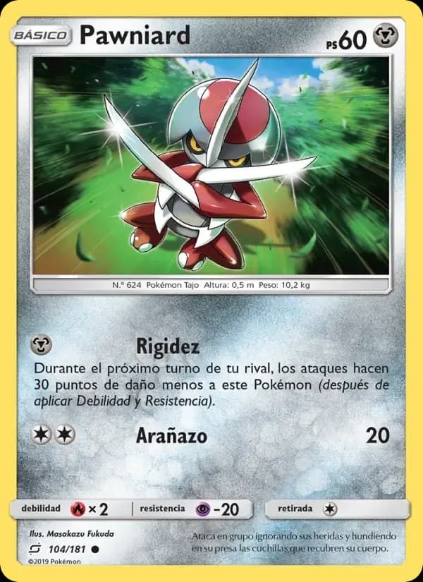 Pawniard — Union de Aliados 104 Spanish Pokémon card