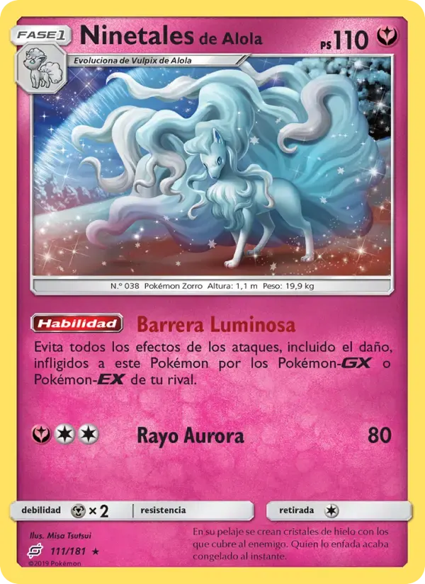 Ninetales de Alola — Union de Aliados 111 Spanish Pokémon card