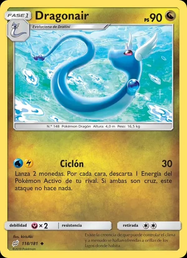 Dragonair — Union de Aliados 118 Spanish Pokémon card