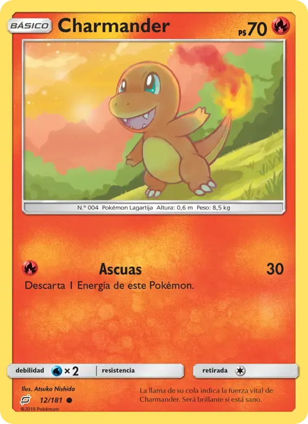 Charmander — Union de Aliados 12 Spanish Pokémon card