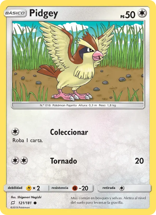 Pidgey — Union de Aliados 121 Spanish Pokémon card