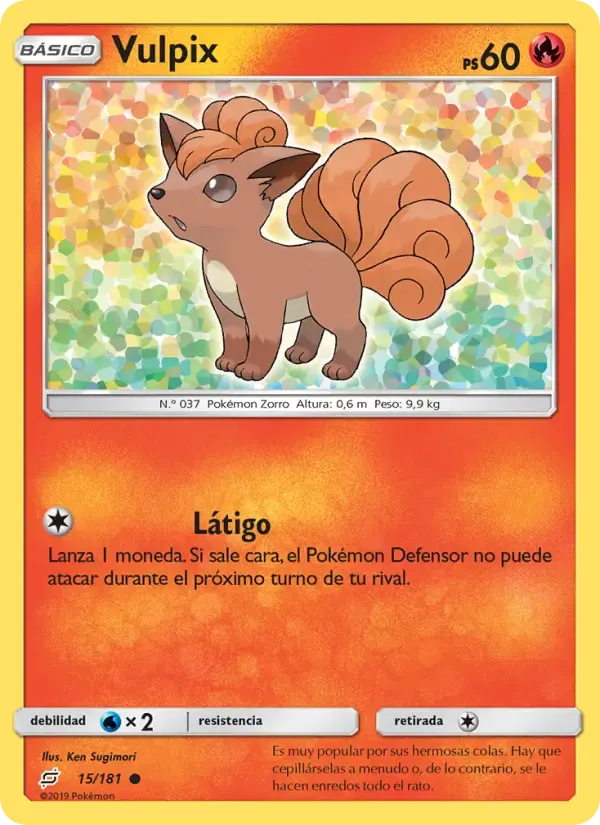 Vulpix — Union de Aliados 15 Spanish Pokémon card