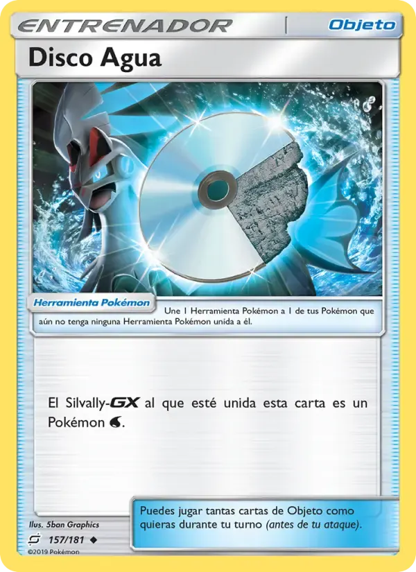 Disco Agua — Union de Aliados 157 Spanish Pokémon card