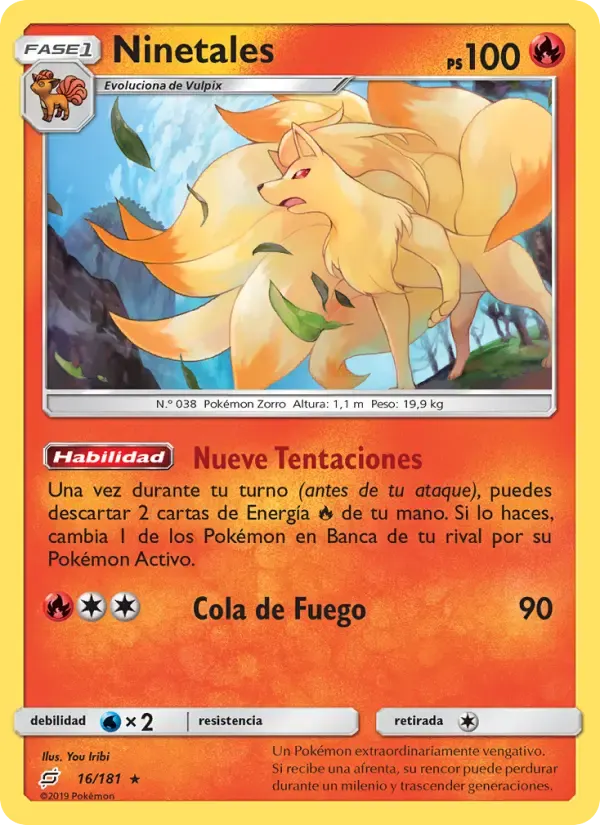 Ninetales — Union de Aliados 16 Spanish Pokémon card