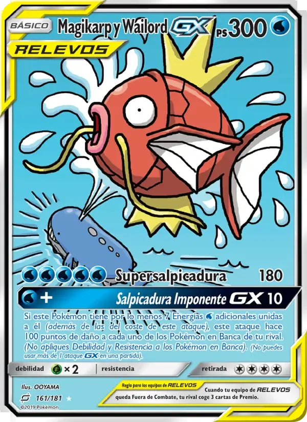 Magikarp y Wailord GX — Union de Aliados 161 Spanish Pokémon card