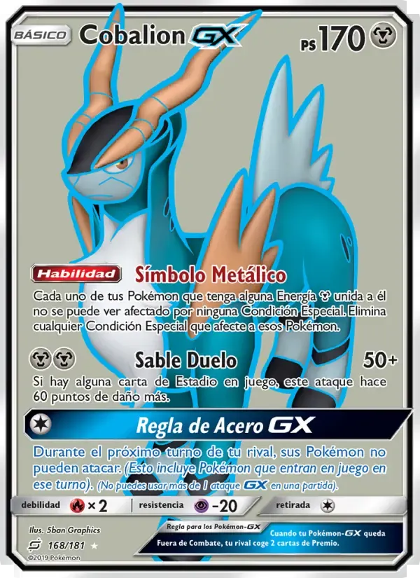 Cobalion GX — Union de Aliados 168 Spanish Pokémon card