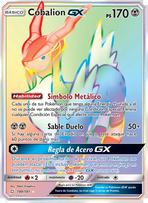 Cobalion GX — Union de Aliados 189 Spanish Pokémon card