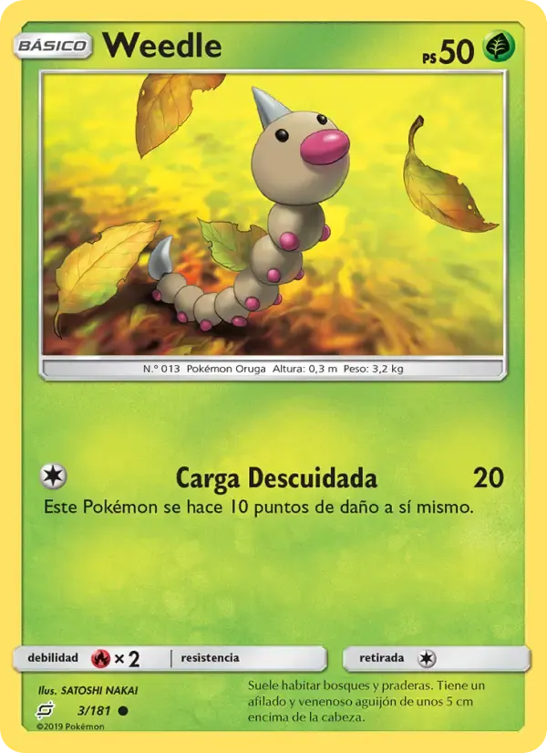 Weedle — Union de Aliados 3 Spanish Pokémon card