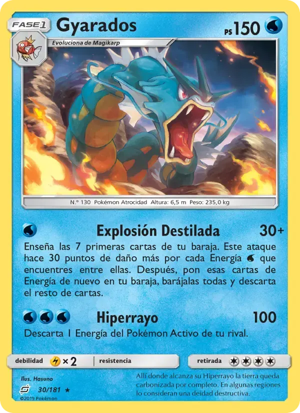 Gyarados — Union de Aliados 30 Spanish Pokémon card