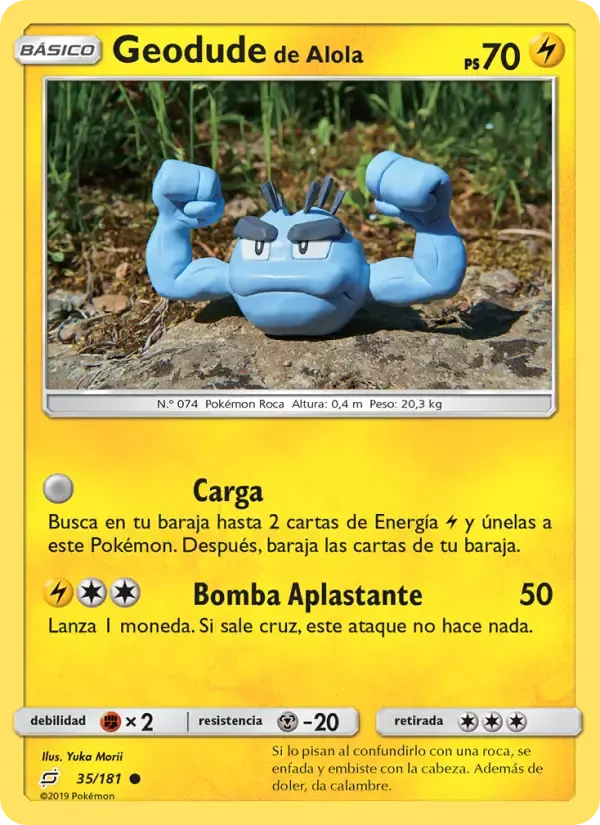 Geodude de Alola — Union de Aliados 35 Spanish Pokémon card