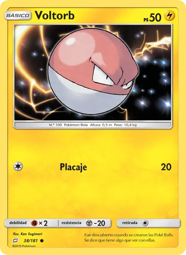 Voltorb — Union de Aliados 38 Spanish Pokémon card