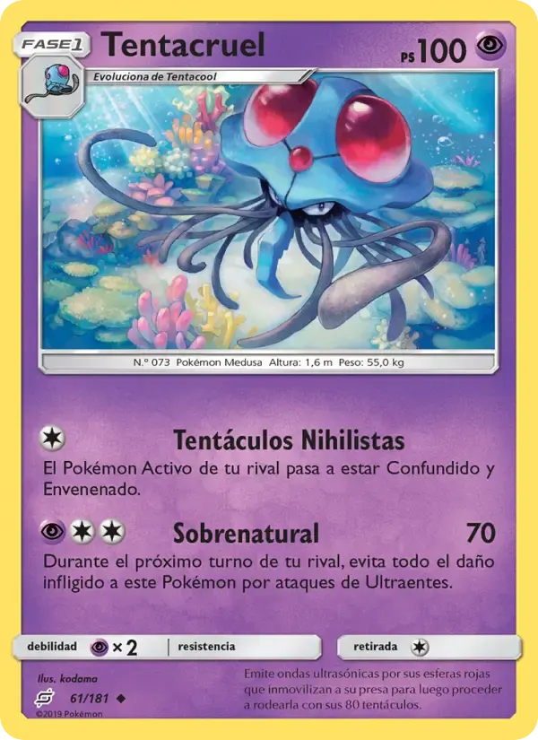 Tentacruel — Union de Aliados 61 Spanish Pokémon card