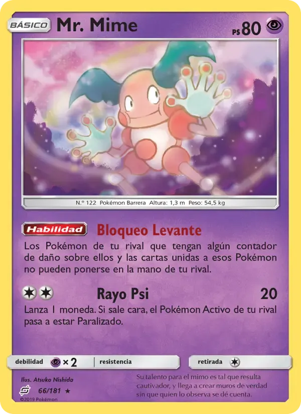 Mr. Mime — Union de Aliados 66 Spanish Pokémon card