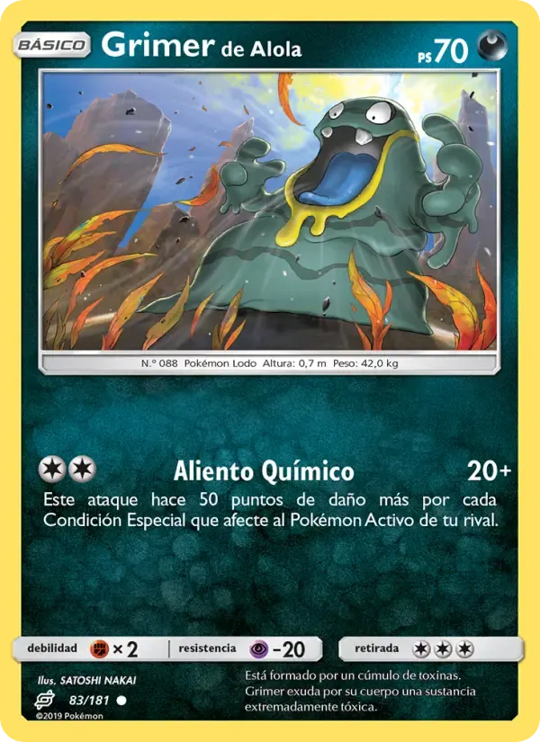 Grimer de Alola — Union de Aliados 83 Spanish Pokémon card