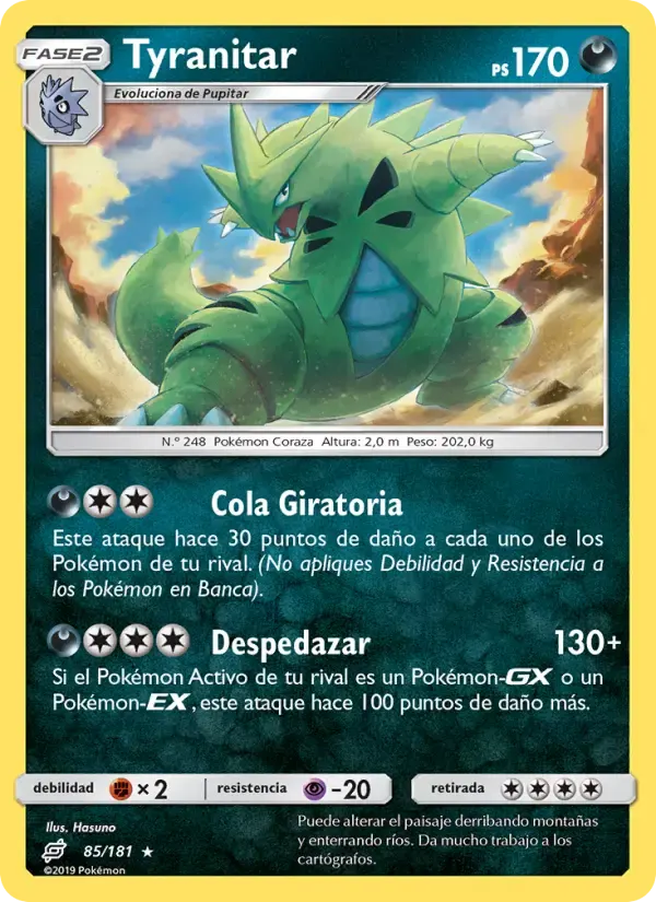Tyranitar — Union de Aliados 85 Spanish Pokémon card