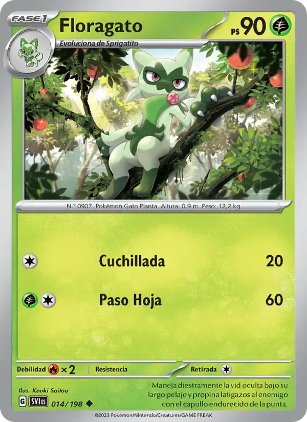 Floragato — Escarlata y Púrpura 14 Spanish Pokémon card