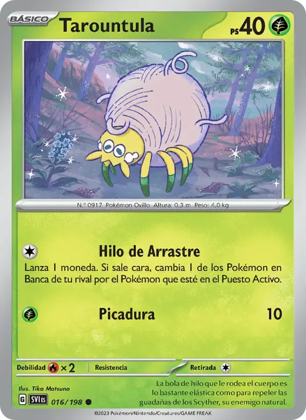 Tarountula — Escarlata y Púrpura 16 Spanish Pokémon card